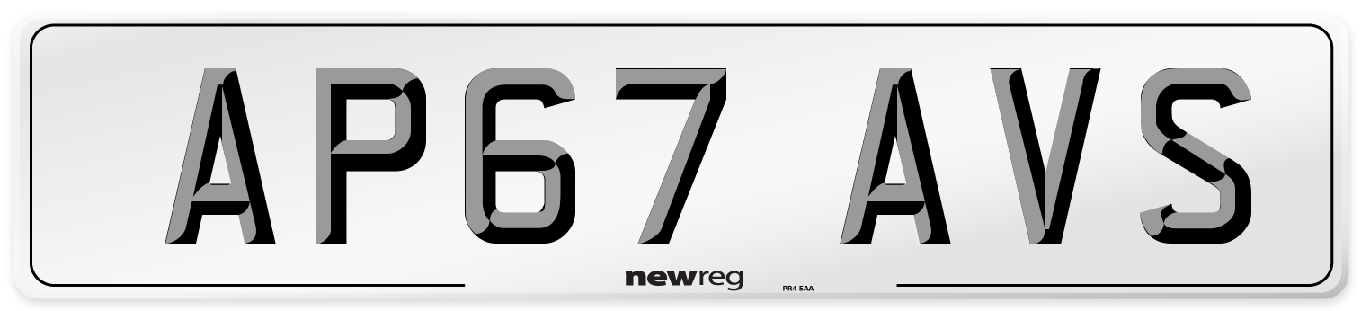 AP67 AVS Number Plate from New Reg